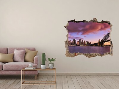 Adesivo buco nel muro Vista di Sydney
