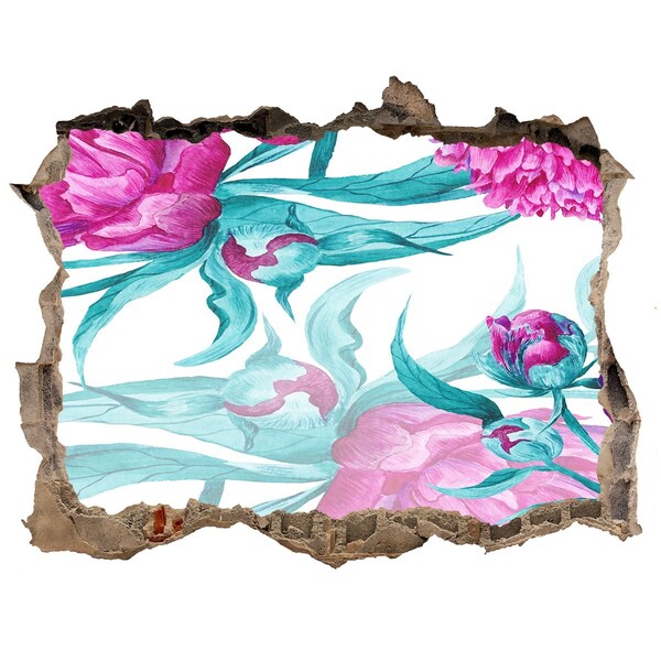 Adesivo buco nel muro Giardino fiorito dietro il muro