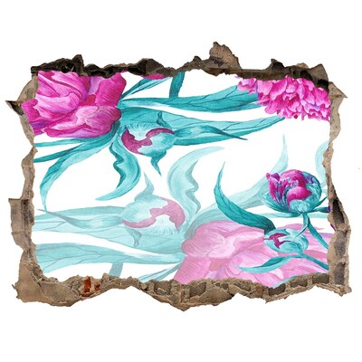 Adesivo buco nel muro Giardino fiorito dietro il muro