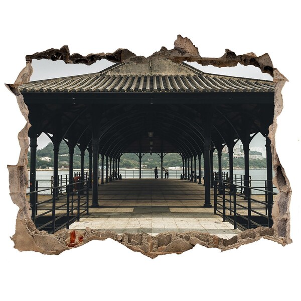 Finto buco nel muro 3D Vista del molo sull'acqua