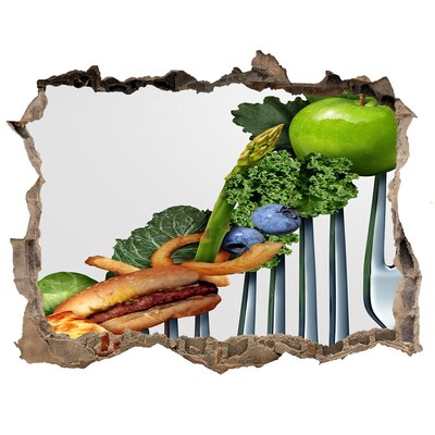 Sticker buco nel muro Il mondo culinario dietro le mura