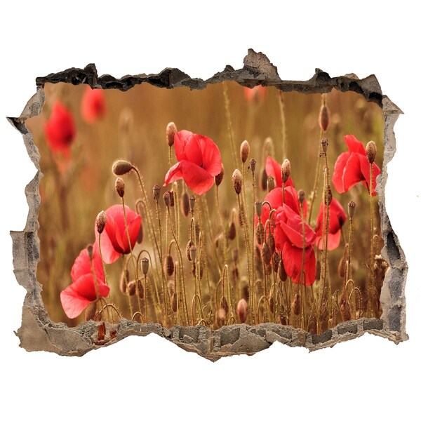 Finto buco nel muro 3D Fiori tra le rovine del muro