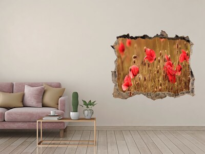 Finto buco nel muro 3D Fiori tra le rovine del muro