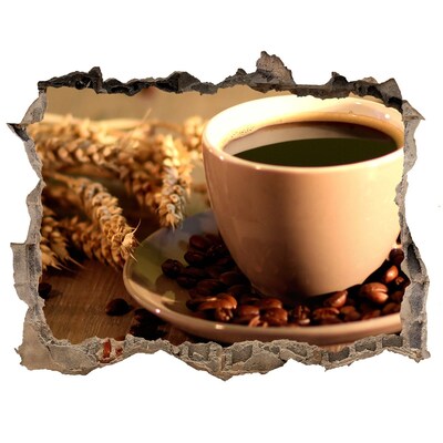 Sticker buco nel muro Caffè con chicchi