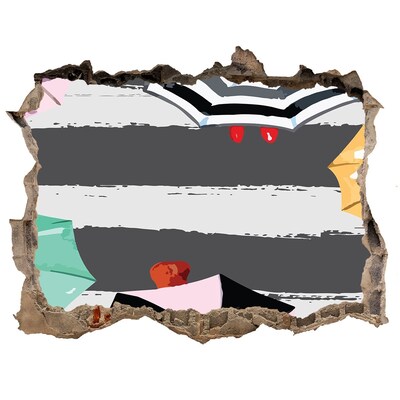 Finto buco nel muro 3D Spiaggia misteriosa con ombrelloni