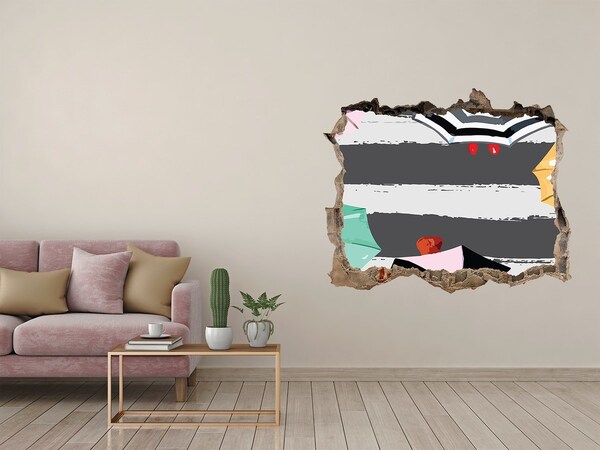 Finto buco nel muro 3D Spiaggia misteriosa con ombrelloni