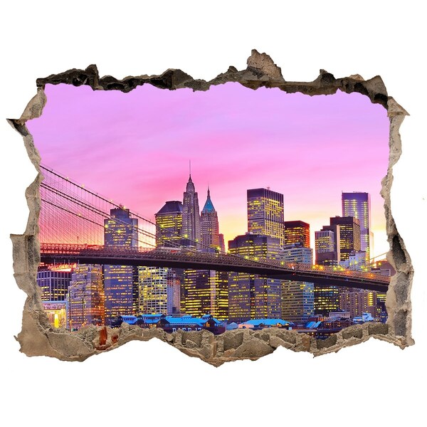 Sticker buco nel muro Lo skyline di New York al tramonto