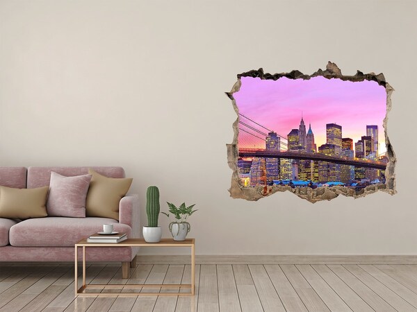 Sticker buco nel muro Lo skyline di New York al tramonto