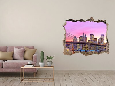 Sticker buco nel muro Lo skyline di New York al tramonto