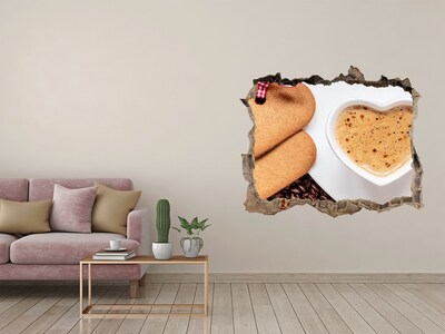Finto buco nel muro 3D Caffè con biscotti