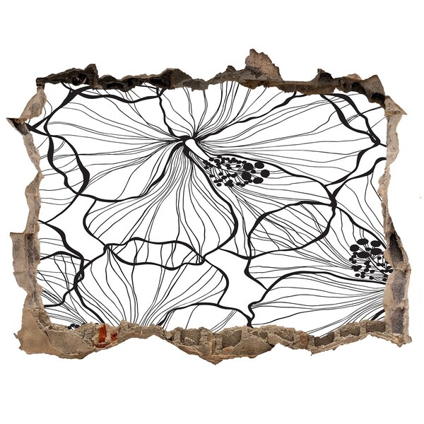 Finto buco nel muro 3D Motivo floreale nel buco nel muro