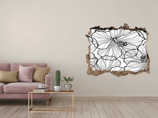 Finto buco nel muro 3D Motivo floreale nel buco nel muro