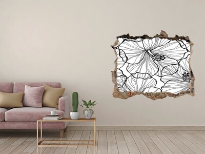 Finto buco nel muro 3D Motivo floreale nel buco nel muro