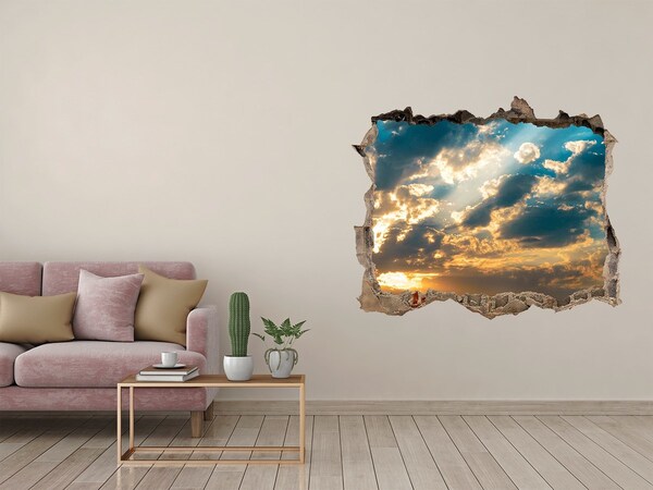Finto buco nel muro 3D Cielo nuvoloso al tramonto