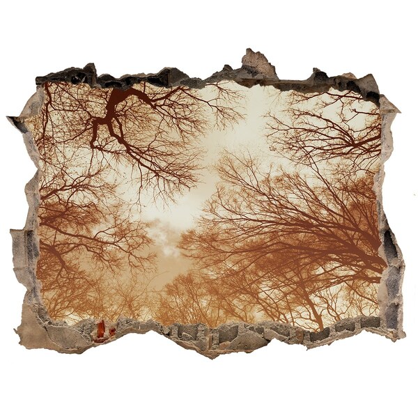 Sticker buco nel muro Riflesso degli alberi in un muro in rovina