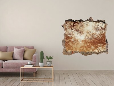 Sticker buco nel muro Riflesso degli alberi in un muro in rovina