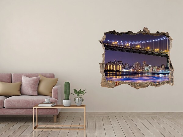 Finto buco nel muro 3D Il ponte di notte