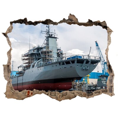 Adesivo buco nel muro Una nave nel cantiere navale