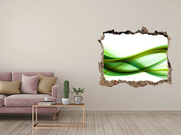 Finto buco nel muro 3D Onda verde nel buco nel muro