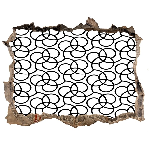 Adesivo buco nel muro Motivi geometrici sullo sfondo di un muro danneggiato