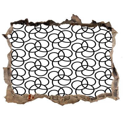 Adesivo buco nel muro Motivi geometrici sullo sfondo di un muro danneggiato