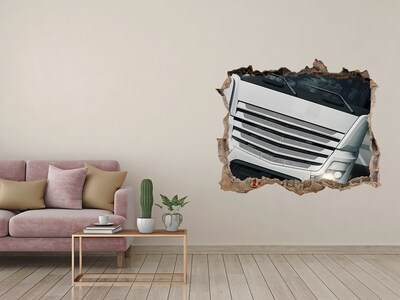 Adesivo buco nel muro Muro in rovina con un camion