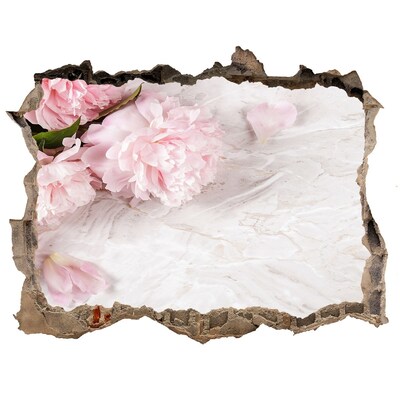 Finto buco nel muro 3D Fiori in un muro fatiscente