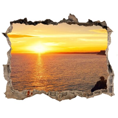 Finto buco nel muro 3D Tramonto sul mare