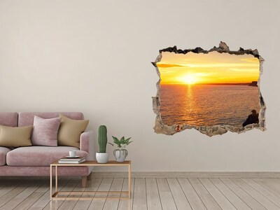 Finto buco nel muro 3D Tramonto sul mare