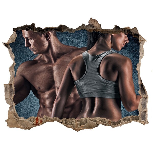 Adesivo buco nel muro Palestra in azione