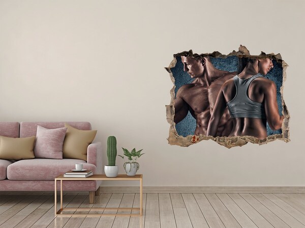 Adesivo buco nel muro Palestra in azione