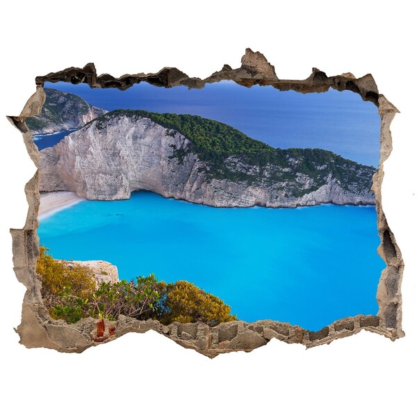 Adesivo buco nel muro Baia di Zante