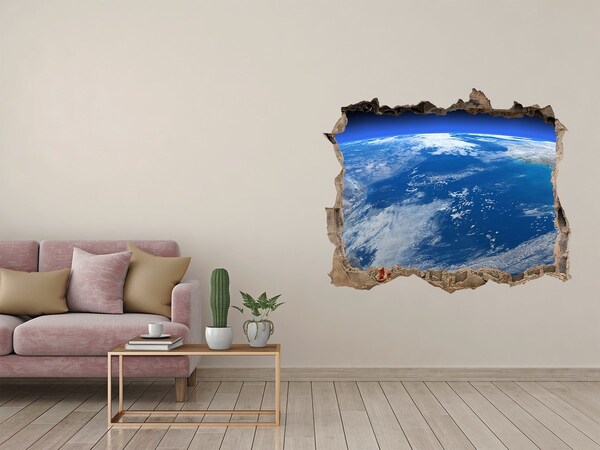 Finto buco nel muro 3D Vista della Terra dallo spazio