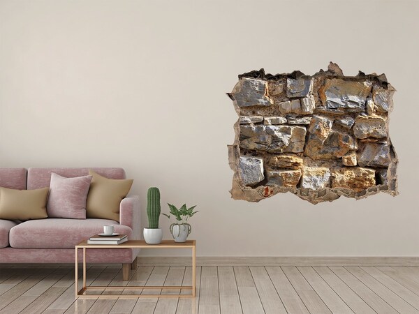 Adesivo buco nel muro Muro in rovina con pietre