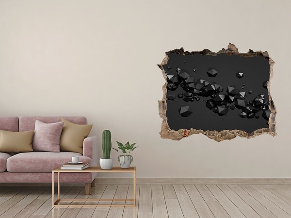 Sticker buco nel muro Abisso nero con cristalli