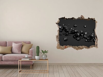 Sticker buco nel muro Abisso nero con cristalli