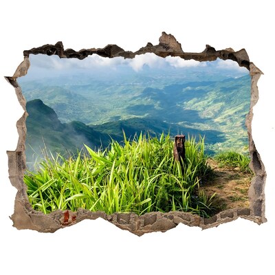 Sticker buco nel muro Una verde vallata tra le montagne