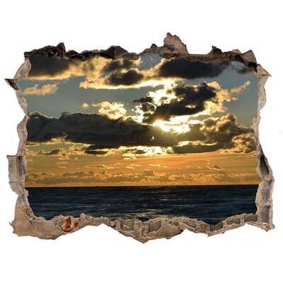 Finto buco nel muro 3D Tramonto sul mare
