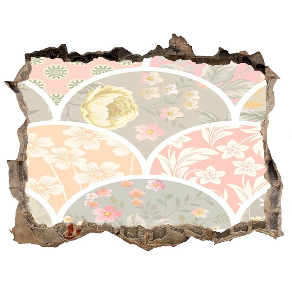 Adesivo buco nel muro Motivo floreale dietro un muro danneggiato