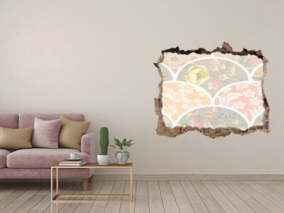 Adesivo buco nel muro Motivo floreale dietro un muro danneggiato