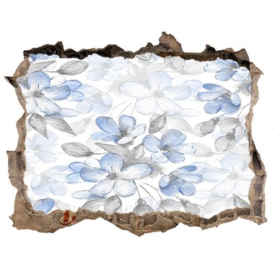 Finto buco nel muro 3D Motivo floreale attraverso un foro nel muro