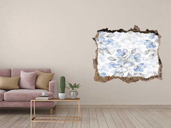 Finto buco nel muro 3D Motivo floreale attraverso un foro nel muro