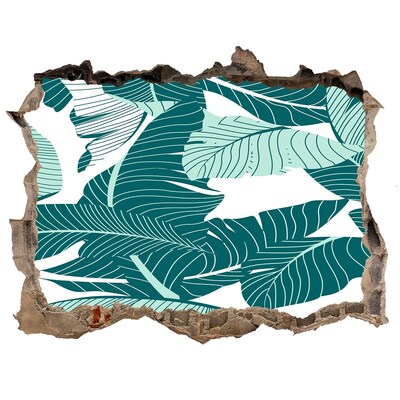 Adesivo buco nel muro Un'oasi tropicale in un muro in rovina