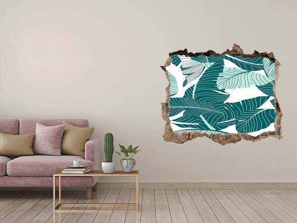 Adesivo buco nel muro Un'oasi tropicale in un muro in rovina