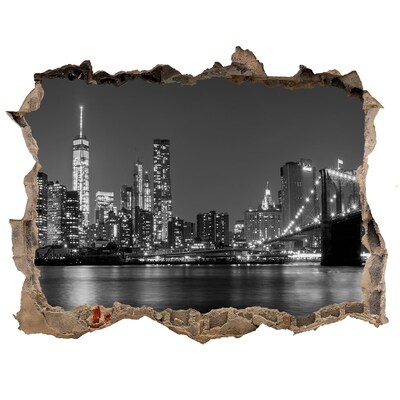 Sticker buco nel muro Panorama di New York in bianco e nero