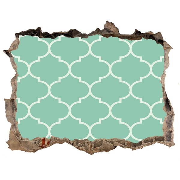 Sticker buco nel muro Mosaico verde sullo sfondo di un muro danneggiato.