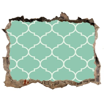 Sticker buco nel muro Mosaico verde sullo sfondo di un muro danneggiato.