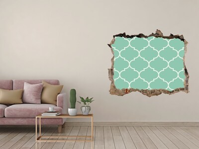 Sticker buco nel muro Mosaico verde sullo sfondo di un muro danneggiato.