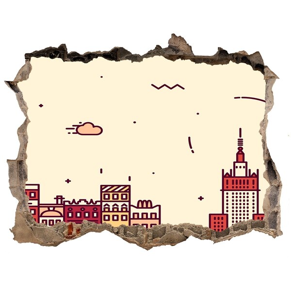 Sticker buco nel muro La città dietro le mura