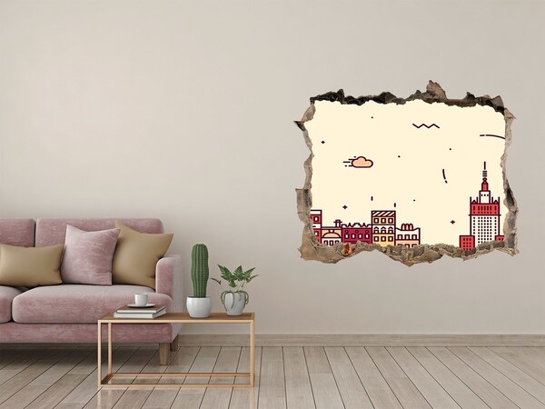 Sticker buco nel muro La città dietro le mura